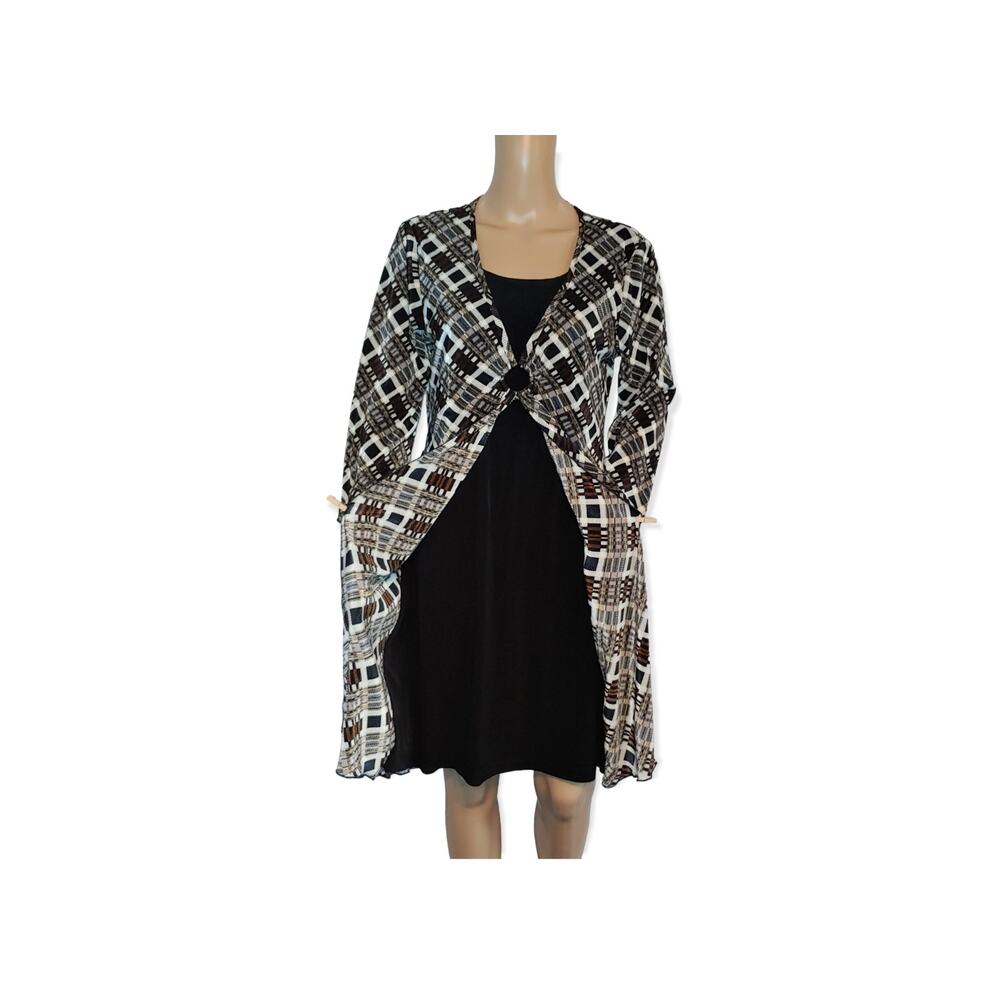 Connected Apparel Faux Duster Stretch Dress Size 8